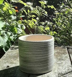 Striped grey pot, small